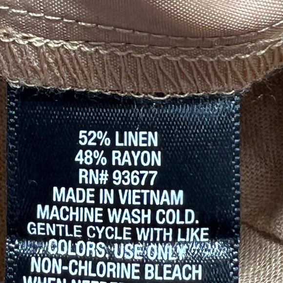 Worthington Women's Linen Blend Wide Leg Tan Cropped Pants Size 16T Pleated NWT - Picture 7 of 11